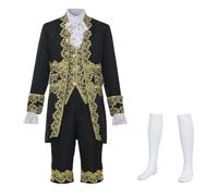 FAD-4U Men's Victorian Costume Suit Medieval Rococo Court Style Prince Outfit Set Aristocrat Cosplay Fancy Dress Renaissance Tudor Costume for Gentleman