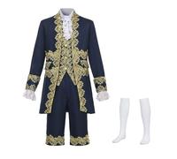 FAD-4U Men's Victorian Costume Suit Medieval Rococo Court Style Prince Outfit Set Aristocrat Cosplay Fancy Dress Renaissance Tudor Costume for Gentleman