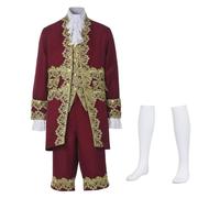 FAD-4U Men's Victorian Costume Suit Medieval Rococo Court Style Prince Outfit Set Aristocrat Cosplay Fancy Dress Renaissance Tudor Costume for Gentleman