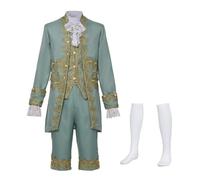 FAD-4U Men's Victorian Costume Suit Medieval Rococo Court Style Prince Outfit Set Aristocrat Cosplay Fancy Dress Renaissance Tudor Costume for Gentleman