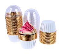 FADACAI 50 Pieces Cupcake Ramekins, 7oz 154ml Cupcake Cases, Disposable Ramekins for Cupcakes, Cupcake Cups with Lids, Muffin Cupcake Baking Cup for Wedding Birthday Party