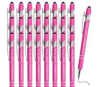 Fadace Up to 500 Pcs personalised Pens Bulk Custom customised Pen with Stylus Free Engraving Ballpoint Pens Set with Your Name Text for Business Women Men Graduation Wedding Gift 24 Packs