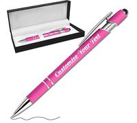 Fadace Up to 500 Pcs personalised Pens Bulk Custom customised Pen with Stylus Free Engraving Ballpoint Pens Set with Your Name Text for Business Women Men Graduation Wedding Gift
