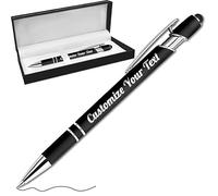 Fadace Up to 500 Pcs personalised Pens Bulk Custom customised Pen with Stylus Free Engraving Ballpoint Pens Set with Your Name Text for Business Women Men Graduation Wedding Gift