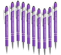 Fadace Up to 500 Pcs personalised Pens Bulk Custom customised Pen with Stylus Free Engraving Ballpoint Pens Set with Your Name Text for Business Women Men Graduation Wedding Gift 12 Packs