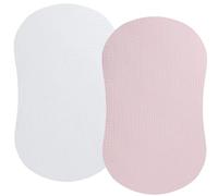 Fadacudan Muslin Bassinet Sheet Compatible with Halo Bassinest Swivel Flex Glide Premiere & Luxe Series Sleeper 2 Pack Cotton Stylish Boho Fitted Bassinet Sheets Super Soft for Baby White & Pink