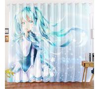 Fadaing Anime Blackout Curtains Anime Girls Fantasy Opaque Curtains Cartoon Girls Manga Japanese Blackout Curtain for Bedroom Children's Room (100 x 140 cm (W x H) / 50 x 140 cm x 2.6 cm
