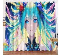 Fadaing Anime Blackout Curtains Anime Girls Fantasy Opaque Curtains Cartoon Girls Manga Japanese Blackout Curtain for Bedroom Children's Room (100 x 140 cm (W x H) / 50 x 140 cm x 2.4 cm