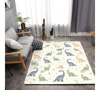 Fadaing Macaron Brachiosaurus Living Room Rug, Soft Washable Rug, 60 x 90 cm, Non-Slip Small Flat Shaggy Flannel Rug for Dining Room, Kitchen, Boys, Home, Motorhome, Office