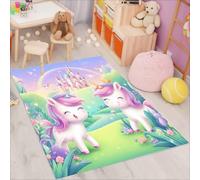 Fadaing Unicorn Rug Living Room 160 x 230 cm Bedroom Rainbow Unicorn Children's Room Cartoon Rug Children's Play Rug Living Room Rug (6, 140 x 200 cm)
