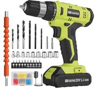 FADAKWALT 20V Cordless Drill Set with case，Powerful Drill bit Sets,Torque 30N,21+1 Torque Setting,3/8” inch Keyless Chuck, 40pcs,Electric Drill with 2.0AH Li-Ion Battery and LED Light.
