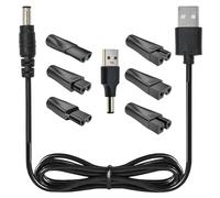 Fadbuds 7 Pcs Electric Charger Shaver Power Adapter Cord Replacement, 5V USB Universal Hair Clippers Charging Heads DC Cable Adapter for Shavers Purifiers Table Lamps Beauty Instruments Beard Trimmer