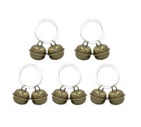 Fadbudss 5 Set Loud Cat Dog Collar Bells, Metal Pet Bells Tracker Small Collar Brass Bells with Split Ring, Vintage Anti-Lost Training Bells Pendants for Pet Potty Training Necklace Collar Decoration