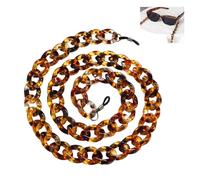 Fadbudss Eyeglass Chains for Women, 20cm Acrylic Anti-lost Beaded Eyeglasses Necklace Holder Strap Adjustable Non-slip Eyewear Retainer Lanyards Decorate Accessories for Glasses Sunglasses Brown