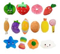 Fadcaer 14 Pcs Dog Squeaky Toys, Puppy Plush Toys, Small Dog Interactive Teething Chew Toy, Fruit Vegetable Animals Interacting Pet Teddy Toy, Small and Medium Dogs to Alleviate Boredom