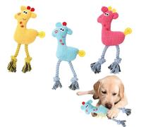 Fadcaer 3Pcs Dog Plush Toys - Squeaky, Interactive, Teeth Cleaning & Boredom Relief for Small & Medium Dogs