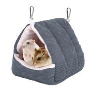 Fadcaer Hamster House,Parrots Bird Nest Hanging Cave Beds Winter Small Animal Cage Home and Small Pet Bed House,Warm Guinea Pig Bed Home Fluffy Bird Cage for Guinea Pig,Hamsters,Sparrows (Dark Grey)