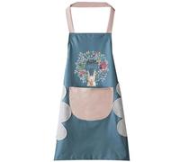 Fadcaer Waterproof Aprons Wiping Hands Bakers Apron Kitchen Apron with Pockets Floral Bunny Apron Hanging Neck Apron for Women Men Chef Gifts Kitchen Restaurant Cooking Apron