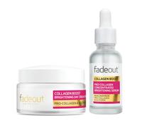 Fade Out COLLAGEN BOOST Duo: Day Cream + Serum | Brightening Treatment | Includes Pro-Collagen Peptides, Niacinamide & Glycerin | Helps Improve Firmness & Elasticity | Reduces Dark Spots | 30ml + 50