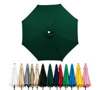 Fade Resistant Parasol Replacement Canopy for 6/8 Ribs, 2m 2.7m 3.0m 4m Garden Umbrella Cover, Waterproof UV30+ Patio Market Parasol Top (Fits Rib Length 112cm/148cm)(Dark green,(6Rib)300cm)
