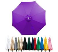 Fade Resistant Parasol Replacement Canopy for 6/8 Ribs, 2m 2.7m 3.0m 4m Garden Umbrella Cover, Waterproof UV30+ Patio Market Parasol Top (Fits Rib Length 112cm/148cm)(Purple,(8Rib)270cm)