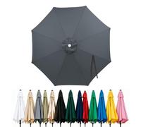 Fade Resistant Parasol Replacement Canopy for 6/8 Ribs, 2m 2.7m 3.0m 4m Garden Umbrella Cover, Waterproof UV30+ Patio Market Parasol Top (Fits Rib Length 112cm/148cm)(Grey,(8Rib)270cm)