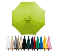 Fade Resistant Parasol Replacement Canopy for 6/8 Ribs, 2m 2.7m 3.0m 4m Garden Umbrella Cover, Waterproof UV30+ Patio Market Parasol Top (Fits Rib Length 112cm/148cm)(Green,(6Rib)280cm)