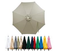 Fade Resistant Parasol Replacement Canopy for 6/8 Ribs, 2m 2.7m 3.0m 4m Garden Umbrella Cover, Waterproof UV30+ Patio Market Parasol Top (Fits Rib Length 112cm/148cm)(Champagne,(8Rib)350cm)