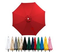 Fade Resistant Parasol Replacement Canopy for 6/8 Ribs, 2m 2.7m 3.0m 4m Garden Umbrella Cover, Waterproof UV30+ Patio Market Parasol Top (Fits Rib Length 112cm/148cm)(Red,(6Rib)300cm)