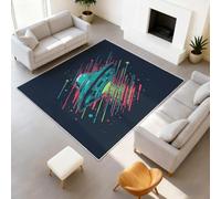 Fade Resistant Printed Rugs Anime Sci-Fi Space Durable Rugs UFO Rug Non-Slip 120 x 160 cm for Office Dining Kitchen Decor