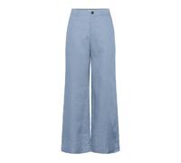 Faded Denim Wide Leg Linen Trousers - female - Part Two - Wide Trousers - Blue - M - Trousers M