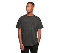 Build Your Brand Men's Acid Washed Heavy Oversized Tee T-Shirt, Asphalt, 3XL