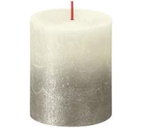 Faded Soft Pearl Bolsius Rustic Metallic Candle 80 X 68mm 2 Pack