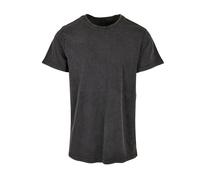 Build Your Brand Men's Acid Washed Round Neck Tee T-Shirt, Black, L