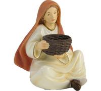 FADEDA Maid Sitting with Basket/Height: 0 cm/Hand-Painted/Detailed Nativity Scene Figures - Christmas Table Decoration Nativity Accessories