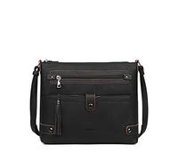 FADEON Large Crossbody Purses for Women Crossbody Bag, Designer Leather Cross Body Purses Multi Pocket Shoulder Bag, Black Brown Retro Style, Fashion Womens Crossbody Purses With 3 Zipper Large