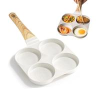 Faderr Egg Pan Non Stick, 4 Hole Egg Omelette Pan, Pancake Pan with Heat-Resistant Handle, Fried Egg Pan for Breakfast, Easy to Clean, Compatible with All Stovetops