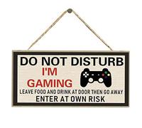 Faderr Gaming Sign, Gamer Wood Signs, Gaming Door Sign, Game Controller Room Sign, Do Not Disturb I'm Gaming Door Sign, for Boys Dad Son Man Birthday Gift(C), free size