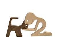 Faderr Puppy Wooden Carving Ornaments - Wood Dog Crafts, Human Statue Pet Lover Gifts, Home Decor