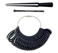 Faderr Ring Sizer UK A-Z Ring Measurement Tool Soft Ruler Ring Sizer Set for Measuring Rings Diameters, Finger Gauge Jewelry Sizing Tools Women Men(Black)
