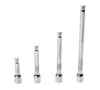 Faderr Socket Extender, 4PCS Ratchet Wrench Extension Bar Set, Ratchet Wrench Extension Bar Drive Socket Wrench Extension Bars Set Auto Repair Socket Extender 1/4 6.3mm, Silver, free size