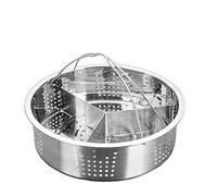 Faderr Trio Separator Set, Stainless Steel Steamer Basket Rack Steaming Grid Basket Divider Steamer Basket Steaming Holder Rack Durable Steamer Cooking Accessories