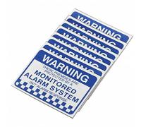 Faderr Warning Security Stickers, 8Pcs Notice Home Monitored Alarm System Stickers Sign Warning Signs Easy Apply Home Notice Monitored Alarm System