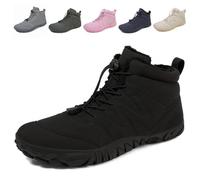 Fadezar Barefoot Boots Men Women Waterproof Snow Walking Boot Warm Fur Lining Barefoot Shoes Anti-slip Hiking Boots 1699 Black UK 11.5 (Label Size 46)