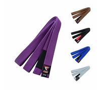 Fadi Sports Brazilian Jiu Jitsu Belt - Poly-Cotton BJJ Belt for Men & Women Durable with Ranking Stripe Sleeve for Gi Training & Competition (Purple, A3)