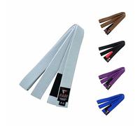 Fadi Sports Brazilian Jiu Jitsu Belt - Poly-Cotton BJJ Belt for Men & Women Durable with Ranking Stripe Sleeve for Gi Training & Competition (White, A5)