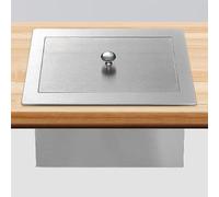 Fadiadem Kitchen Cabinet Built-inTrash Can, Countertop Embedded Trash Bin Trash Chute Lid, Stainless Steel Trash Chute Lid Waste Container Cover, Office Wastebasket Bathroom Hideaway Recycle Bin