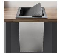 Fadiadem Kitchen Countertop Built-in Trash Can Lid, Recessed Trash Bin Balance Cover Stainless Steel Trash Grommet, Flexible Swing Waste Chute Cover, for Office/Restaurants/Kitchen/Bathroom