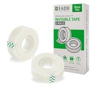 FADII Magic Tape 2 Refill Rolls -19 mm x 33 m General Purpose Clear Wrapping Invisible Sticky Tape Adhesive Strips sellotape for Home Office Document Repair,Gift Packing, Labelling & Sealing