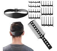 Fading Guide for Men,Hair Clipper - Barber Hair Cutting Kit, Silicone Hair | Band Template, 7 Comb Teeth and Her Accessories